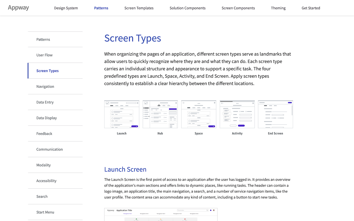 Screen type documentation